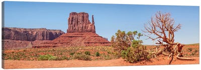 Monument Valley Sentinel Mesa & West Mitten Butte Canvas Art Print - National Parks Travel Posters