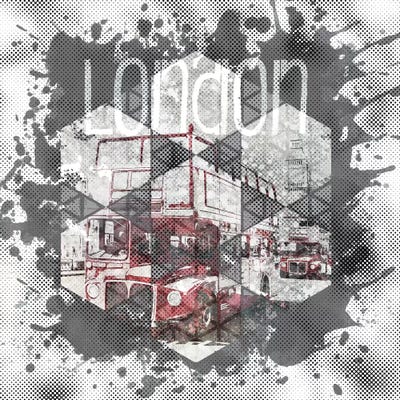 Graphic Art London Streetscene by Melanie Viola canvas print