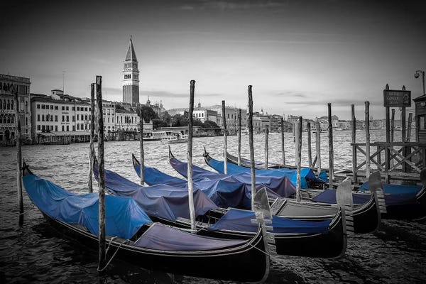 Canoes: Grand Canal And St Mark's Campanile by Melanie Viola