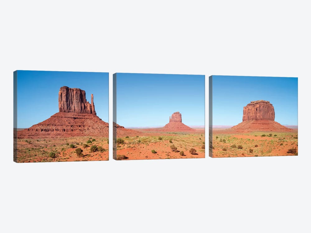 Fascinating Monument Valley | Panoramic View by Melanie Viola 3-piece Canvas Artwork