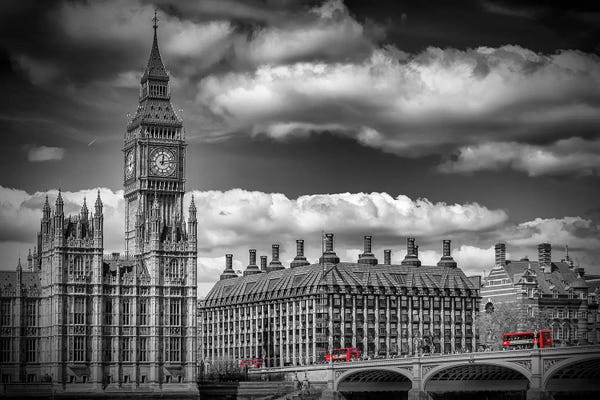 United Kingdom: London Big Ben & Red Bus by Melanie Viola