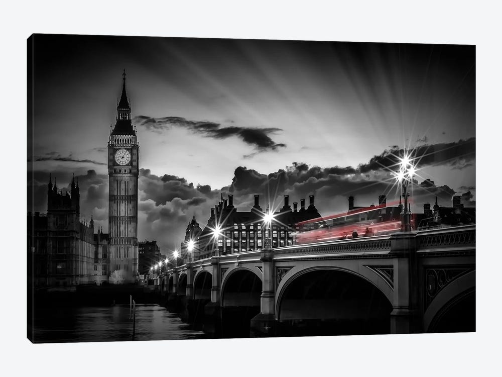 London Westminster Bridge At Sunset by Melanie Viola 1-piece Canvas Art Print