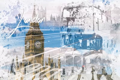 City Art Westminster Collage by Melanie Viola framed wall art