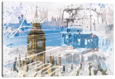 City Art Westminster Collage Canvas Art Print - Big Ben
