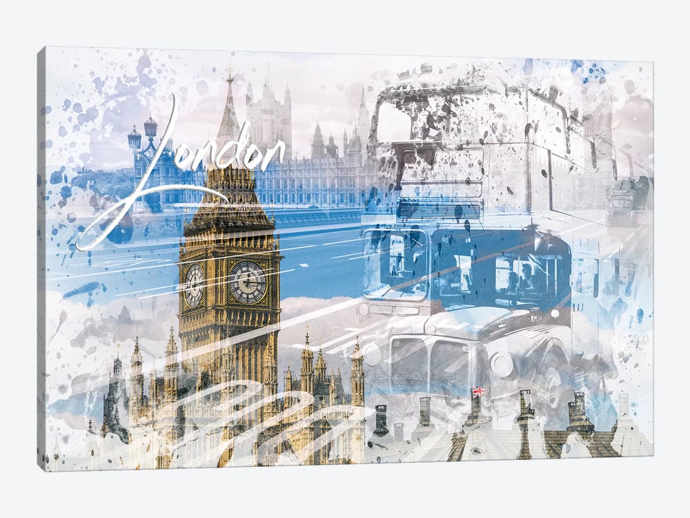City Art Westminster Collage by Melanie Viola 1-piece Canvas Art