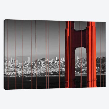 Golden Gate Bridge In Detail Canvas Print #MEV459} by Melanie Viola Art Print