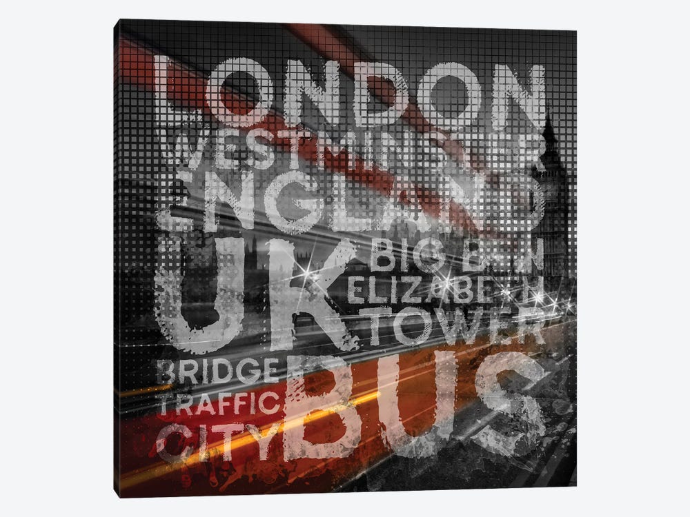 Graphic Art London Westminster Bridge Traffic by Melanie Viola 1-piece Canvas Print