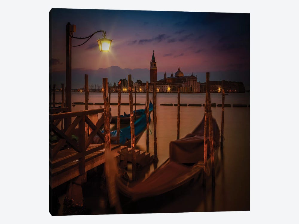 Venice Gondolas During Sunrise by Melanie Viola 1-piece Canvas Wall Art