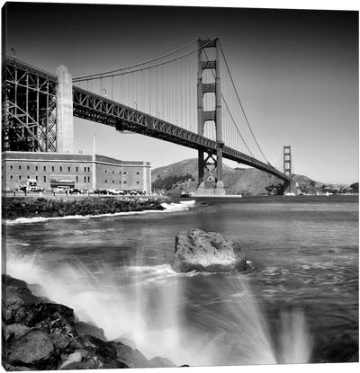 Golden Gate Bridge With Breakers Canvas Art Print - Melanie Viola