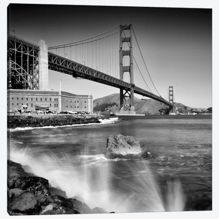 Golden Gate Bridge With Breakers Canvas Print #MEV465} by Melanie Viola Canvas Art Print