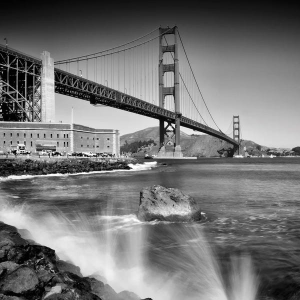 Golden Gate Bridge: Golden Gate Bridge With Breakers by Melanie Viola