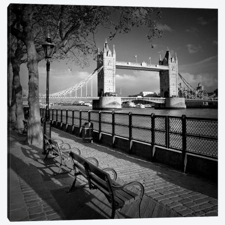 London Thames Riverside & Tower Bridge Canvas Print #MEV466} by Melanie Viola Canvas Print