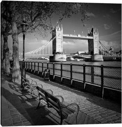 London Thames Riverside & Tower Bridge Canvas Art Print - Tower Bridge