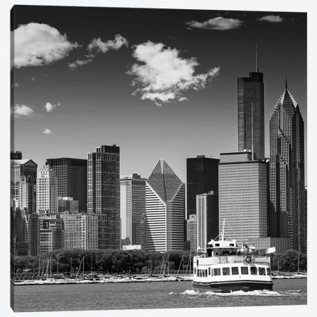 Chicago Skyline | Monochrome Canvas Print #MEV469} by Melanie Viola Canvas Wall Art