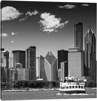 Chicago Skyline | Monochrome Canvas Art Print