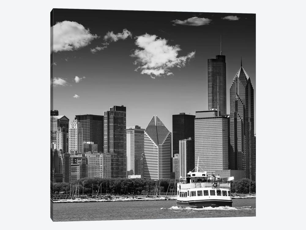 Chicago Skyline | Monochrome by Melanie Viola 1-piece Canvas Wall Art