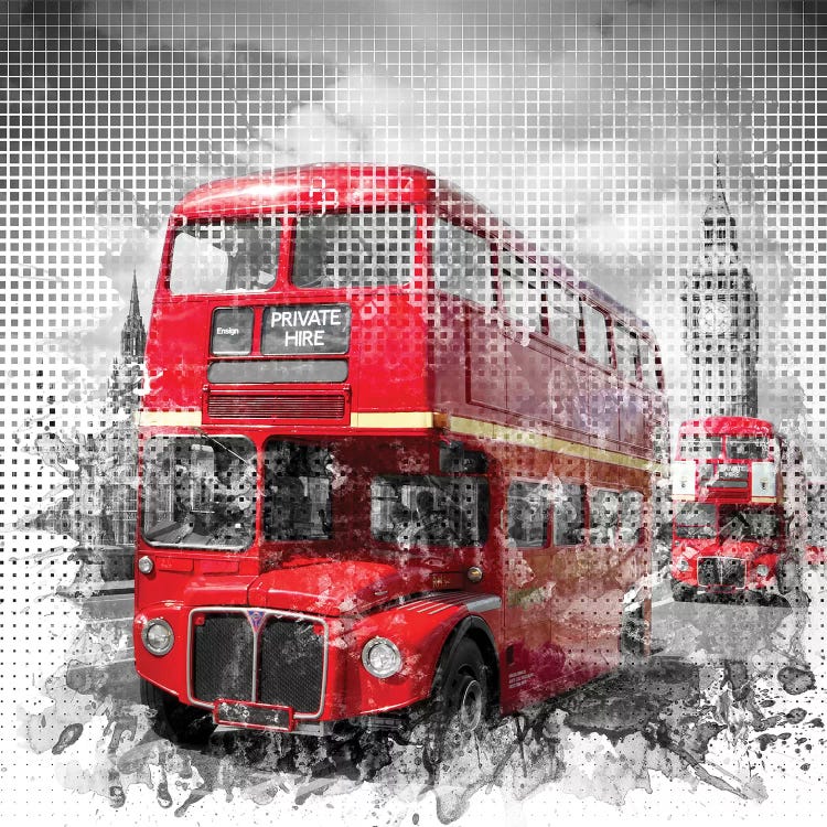 Graphic Art London Westminster Red Buses
