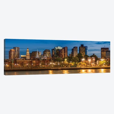 Boston North End & Financial District | Panoramic Canvas Print #MEV470} by Melanie Viola Canvas Art Print