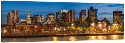 Boston North End & Financial District | Panoramic Canvas Art Print - Massachusetts Art