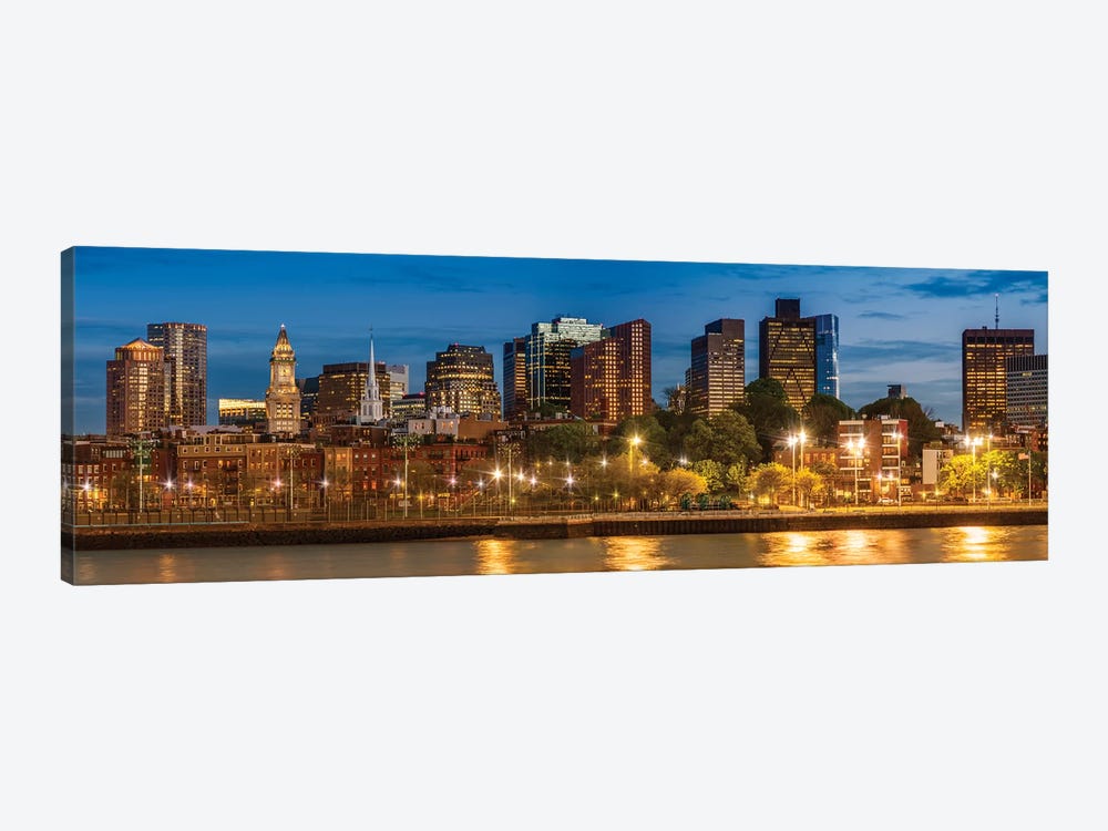 Boston North End & Financial District | Panoramic by Melanie Viola 1-piece Canvas Wall Art