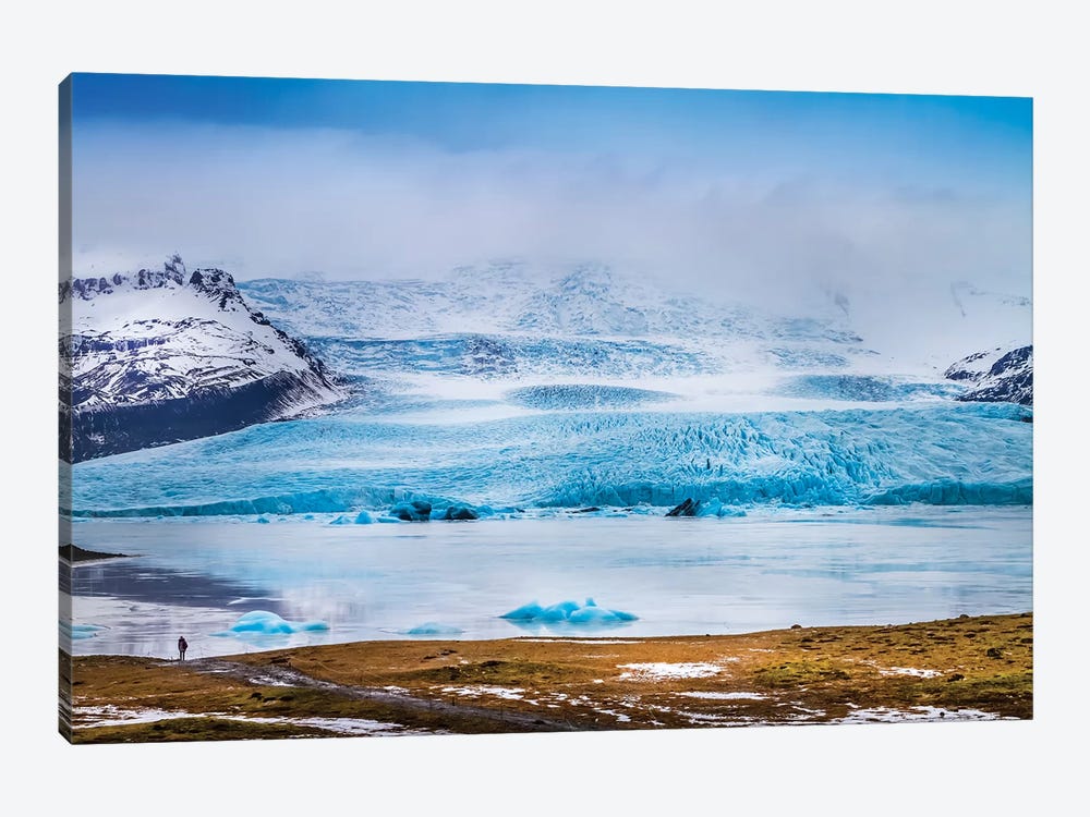 Fjallsarlon Lagoon And Glacier Vatnajokull by Melanie Viola 1-piece Canvas Artwork