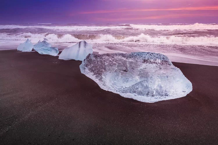 Iceland Blocks Of Ice On The Coast