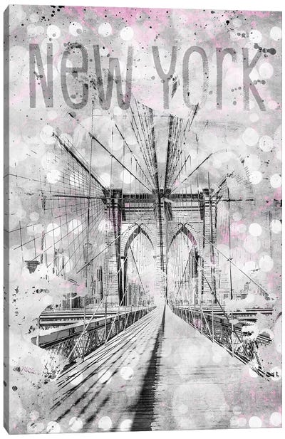 Graphic Art New York City Brooklyn Bridge Canvas Art Print - Melanie Viola