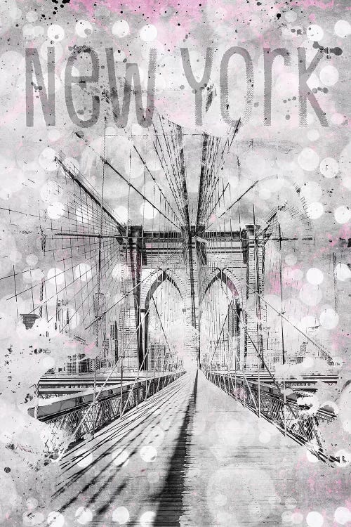Graphic Art New York City Brooklyn Bridge by Melanie Viola wall art