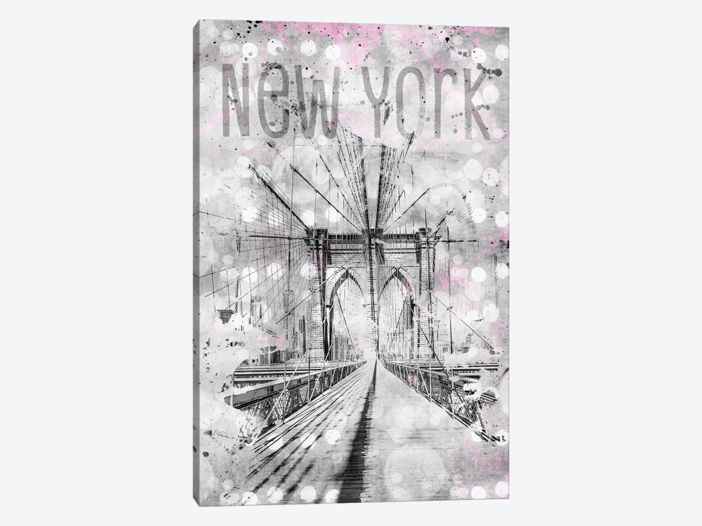 Graphic Art New York City Brooklyn Bridge by Melanie Viola 1-piece Canvas Art Print