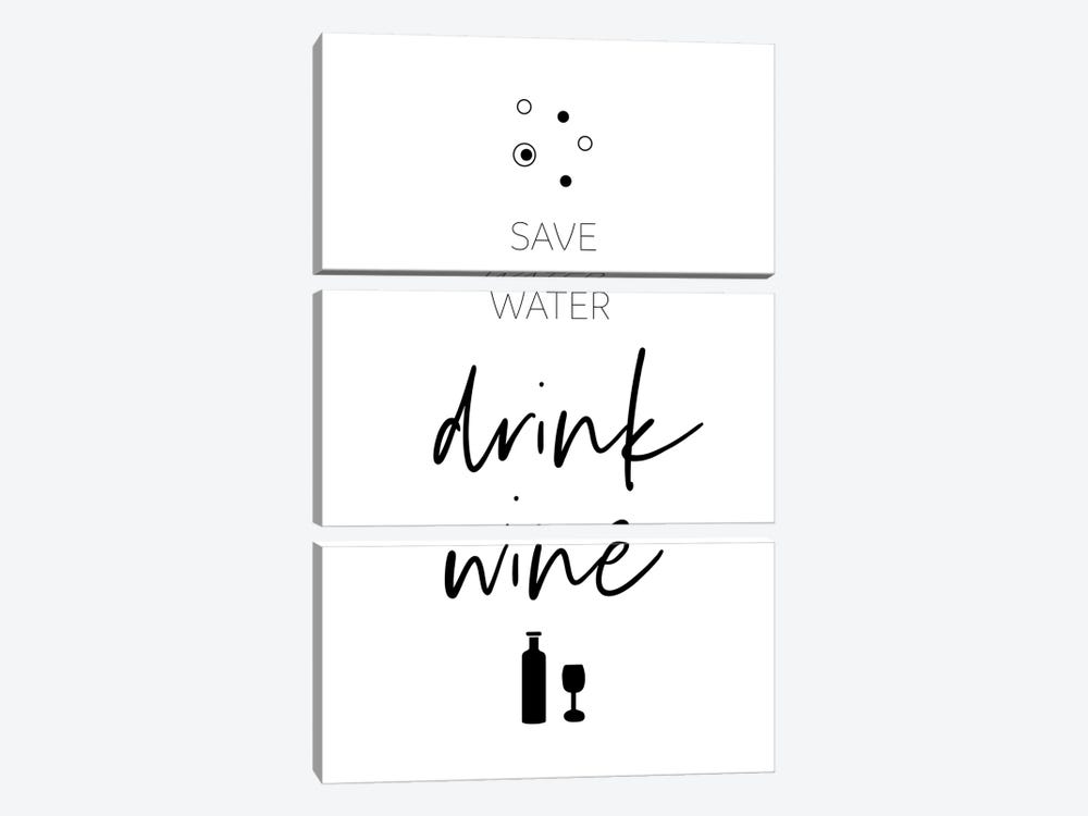 Save Water – Drink Wine by Melanie Viola 3-piece Canvas Artwork