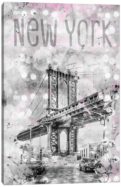 Graphic Art New York City Manhattan Bridge Canvas Art Print - Brooklyn Art