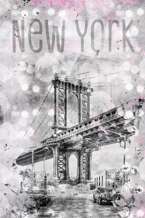 Graphic Art New York City Manhattan Bridge by Melanie Viola wall art
