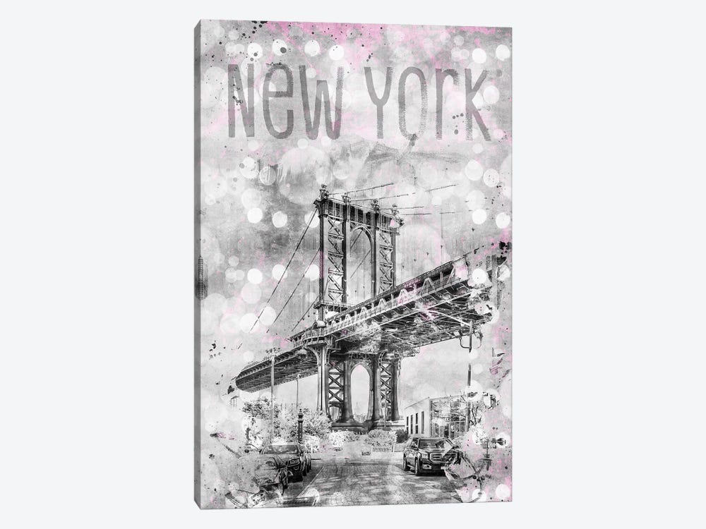 Graphic Art New York City Manhattan Bridge by Melanie Viola 1-piece Canvas Artwork