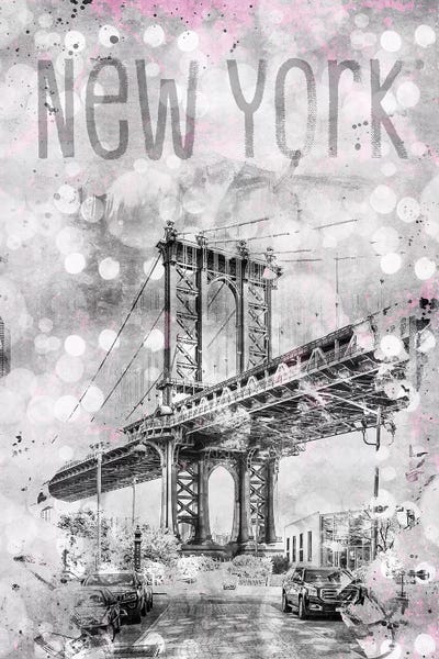 Famous Bridges: Graphic Art New York City Manhattan Bridge by Melanie Viola