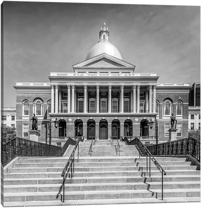 Boston Massachusetts State House | Monochrome Canvas Art Print - Boston Art