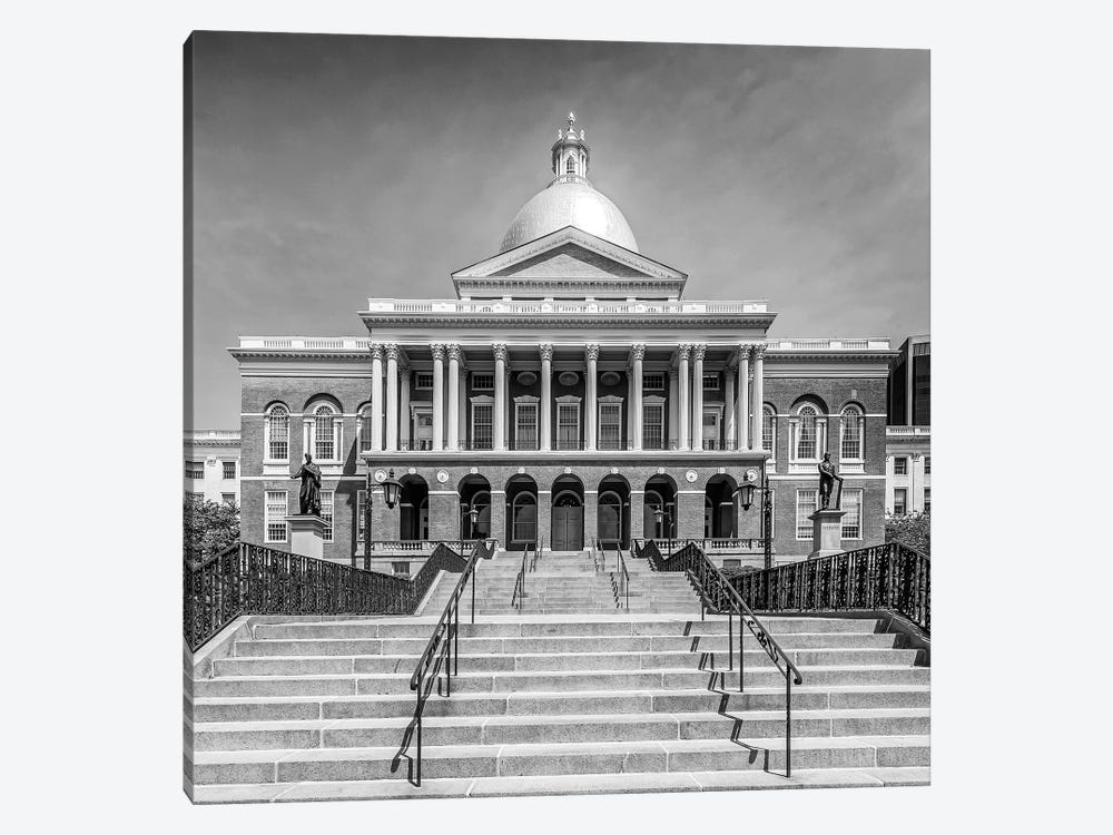 Boston Massachusetts State House | Monochrome by Melanie Viola 1-piece Canvas Print