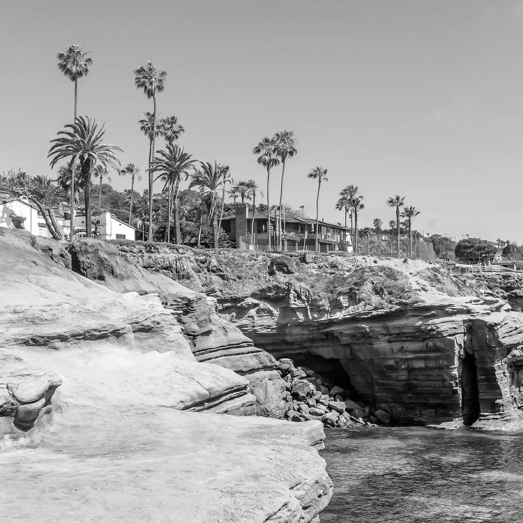 San Diego Gorgeous Sunset Cliffs | Monochrome by Melanie Viola wall art