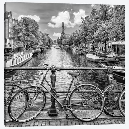 Typical Amsterdam | Monochrome Canvas Print #MEV503} by Melanie Viola Art Print