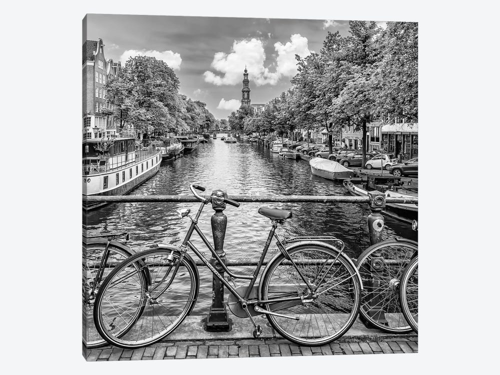 Typical Amsterdam | Monochrome by Melanie Viola 1-piece Art Print