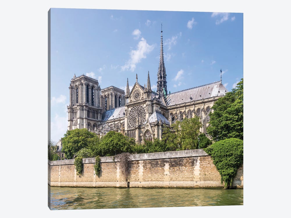 Cathedral Notre-Dame And River Seine by Melanie Viola 1-piece Canvas Wall Art
