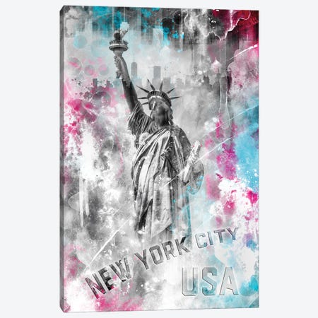 Pop Art Statue Of Liberty Canvas Print #MEV517} by Melanie Viola Canvas Print
