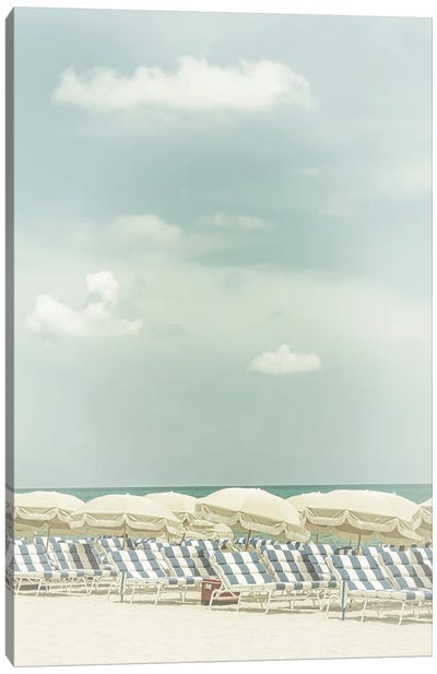 Vintage Beach Scene Canvas Art Print - Melanie Viola
