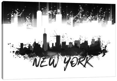 Graphic Art NYC Skyline Splashes In Black Canvas Art Print - Melanie Viola