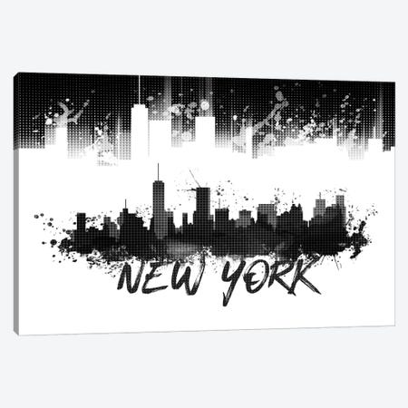 Graphic Art NYC Skyline Splashes In Black Canvas Print #MEV51} by Melanie Viola Art Print