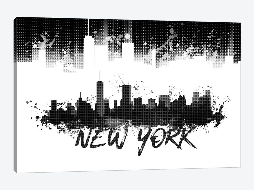 Graphic Art NYC Skyline Splashes In Black by Melanie Viola 1-piece Canvas Art