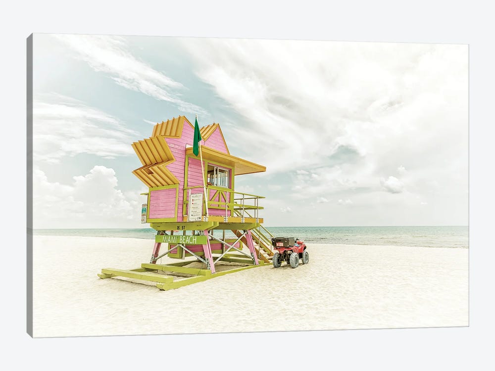 Miami Beach Vintage Florida Flair by Melanie Viola 1-piece Canvas Artwork