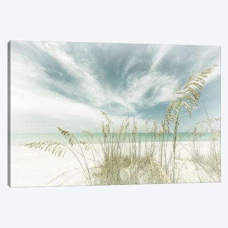 Heavenly Calmness On The Beach | Vintage Canvas Print #MEV525} by Melanie Viola Canvas Wall Art