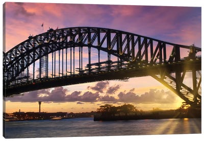 Sydney Harbor Bridge At Sunset Canvas Art Print - Sydney Harbour Bridge