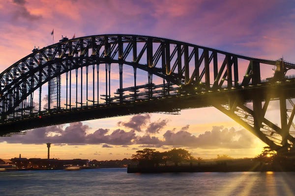 New South Wales: Sydney Harbor Bridge At Sunset by Melanie Viola