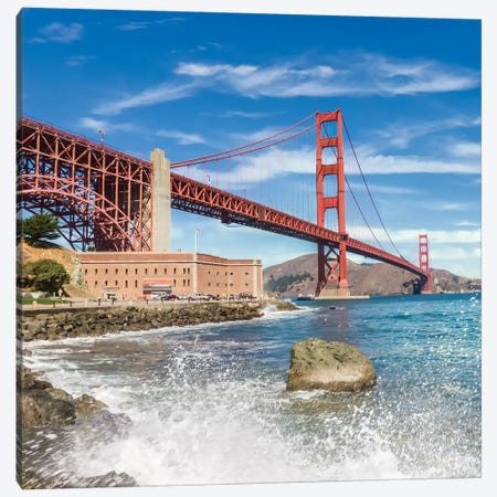 Golden Gate Bridge Coastline Impression Canvas Print #MEV548} by Melanie Viola Canvas Art Print
